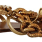 Dolce & Gabbana Gold Leather Devotion Flats Sandals