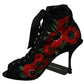 Dolce & Gabbana Black Red Roses Ankle Booties Shoes