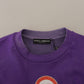 Dolce & Gabbana Purple Wash Logo Cotton Crewneck Sweatshirt Sweater