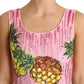 Dolce & Gabbana Pink Pineapple SPECIAL PIECE Midi Dress