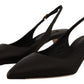 Dolce & Gabbana Black Leather Slingbacks Heels Pumps Shoes