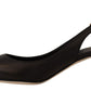 Dolce & Gabbana Black Leather Slingbacks Heels Pumps Shoes