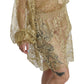 Dolce & Gabbana Gold Lace See Through A-Line Knee Length Dress