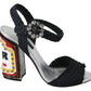 Dolce & Gabbana Black Crystals LED LIGHTS Sandals Shoes