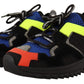 Dolce & Gabbana Black Fabric Suede Sorrento Lace Up Sneakers Shoes