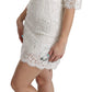 Dolce & Gabbana White Floral Lace Shift V-neck Mini Dress