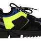 Dolce & Gabbana Black Fabric Suede Sorrento Lace Up Sneakers Shoes