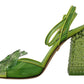 Dolce & Gabbana Green Plexi Crystal Sandals Heels Shoes