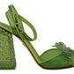 Dolce & Gabbana Green Plexi Crystal Sandals Heels Shoes