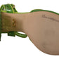 Dolce & Gabbana Green Plexi Crystal Sandals Heels Shoes
