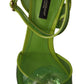 Dolce & Gabbana Green Plexi Crystal Sandals Heels Shoes
