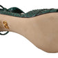 Dolce & Gabbana Green Python Strap Sandals Heels Shoes