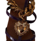 Dolce & Gabbana Purple Leather Devotion Flats Sandals Shoes