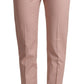 Dolce & Gabbana Pink Cotton Mid Waist Trouser Tapered Pants
