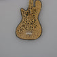 Dolce & Gabbana Gold Brass Beaded Guitar Pin Accessory Brooch