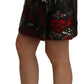 Dolce & Gabbana Black Floral Jacquard High Waist A-line Mini Skirt