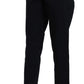 Dolce & Gabbana Black Cropped Front Button Embellished Pants