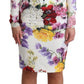 Dolce & Gabbana White Floral Print Silk Long Sleeve Dress
