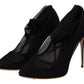 Dolce & Gabbana Black Stretch Tulle Stretch Boots Shoes