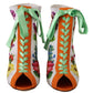 Dolce & Gabbana White Jersey Stretch Boots Open Toes Heels Shoes