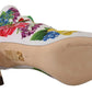 Dolce & Gabbana White Jersey Stretch Boots Open Toes Heels Shoes