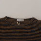 Daniele Alessandrini Multicolor Stripes Wool Crewneck Pullover Sweater