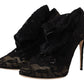 Dolce & Gabbana Black Stretch Socks Taormina Lace Boots