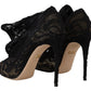 Dolce & Gabbana Black Stretch Socks Taormina Lace Boots