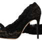 Dolce & Gabbana Black Stretch Socks Taormina Lace Boots