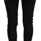 Acht Black Low Waist Slim Fit Cotton Denim Jeans