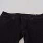 Acht Black Low Waist Slim Fit Cotton Denim Jeans