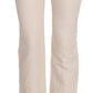 LAUREL White High Waist Silk Blend Flared Dress Trousers Pants