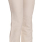 LAUREL White High Waist Silk Blend Flared Dress Trousers Pants