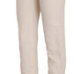 LAUREL White High Waist Silk Blend Flared Dress Trousers Pants