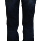 Costume National Blue Low Waist Straight Denim Pants Jeans
