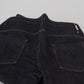 Costume National Blue Low Waist Straight Denim Pants Jeans