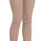 CRISTINAEFFE Brown Low Waist Slim Fit Skinny Cotton Pants