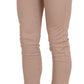CRISTINAEFFE Brown Low Waist Slim Fit Skinny Cotton Pants