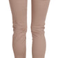 CRISTINAEFFE Brown Low Waist Slim Fit Skinny Cotton Pants