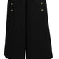 Dolce & Gabbana Black Wide Wool Leg Cropped Trouser Pant