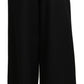 Dolce & Gabbana Black Wide Wool Leg Cropped Trouser Pant
