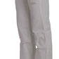 Costume National White Cotton Slim Fit Straight Jeans Pants