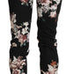 Dolce & Gabbana Black Angel Floral Cropped Trouser Wool Pants