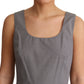 Dolce & Gabbana Blue Beige Geometric Cotton A-Line Dress