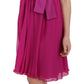 Dolce & Gabbana Fuchsia Pink Bow Silk Sleeveless Dress