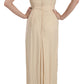 Dolce & Gabbana Beige Silk Column Cap Sleeve Gown Dress