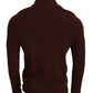 Paolo Pecora Milano Bordeaux Wool Turtleneck Pullover Sweater