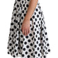 Dolce & Gabbana White Polka Dotted Cotton A-Line Dress