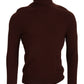 Paolo Pecora Milano Bordeaux Wool Turtleneck Pullover Sweater
