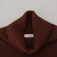 Paolo Pecora Milano Bordeaux Wool Turtleneck Pullover Sweater